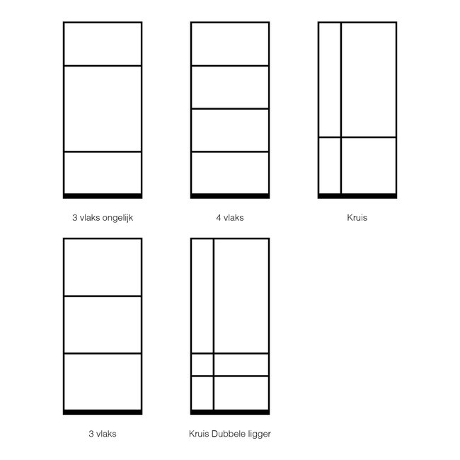Standaard dubbele taatsdeur met 2 smalle panelen