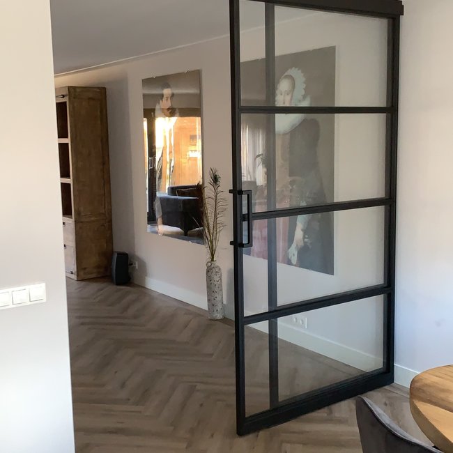 Maatwerk dubbele schuifdeur met 2 brede panelen