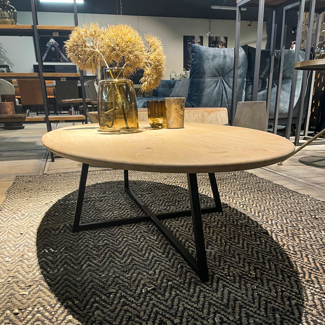 Ovale salontafel met dubbel kruis frame