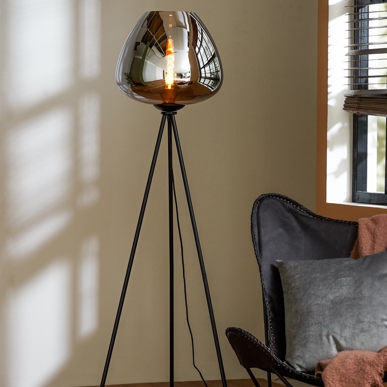 Light&living Vloerlamp Mayson Firma Hout & Staal
