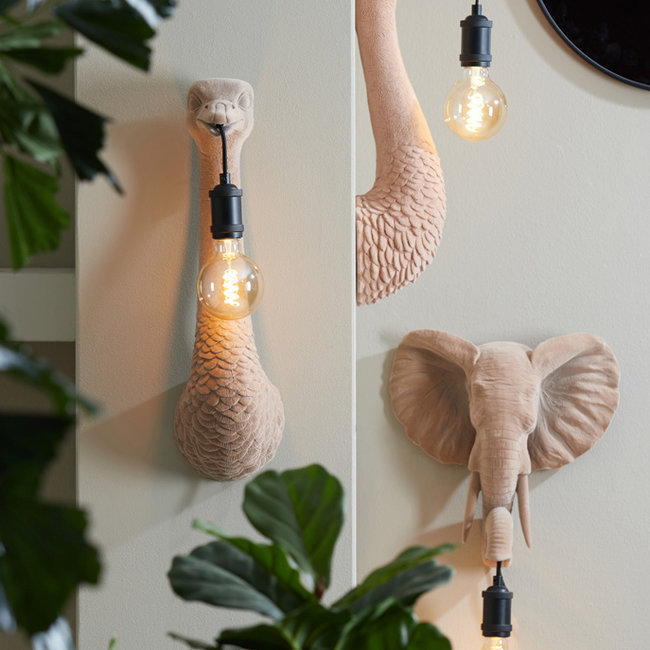 regen Impressionisme Herstellen Light & Living Wandlamp Elephant - Firma Hout & Staal