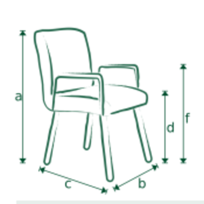 Eetkamerstoel Jose - met armleuning, geheel naar wens samen te stellen