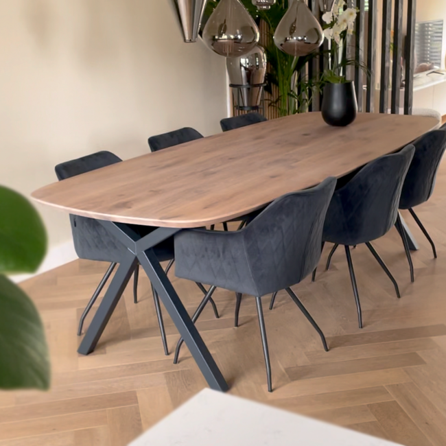 Eettafel Deens ovaal- XY recht