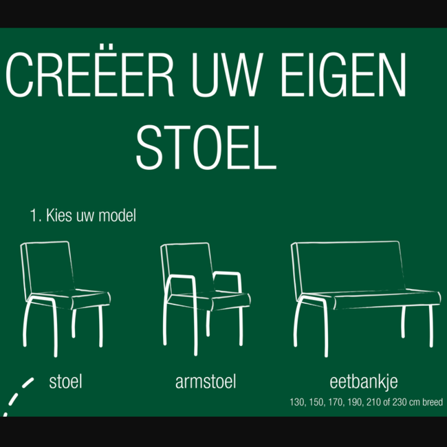 Eetkamerstoel Rover - geheel naar wens samen te stellen