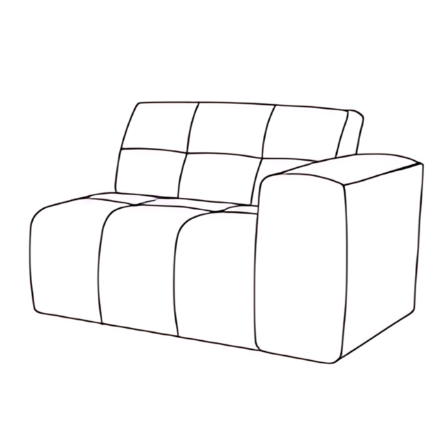 Bank Wave - 1 zits met arm