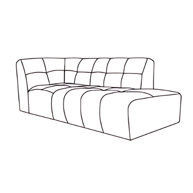 Bank Wave - Ottomane + Hoek