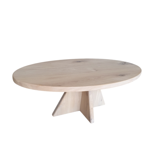 Ovale Salontafel - Houten midden frame