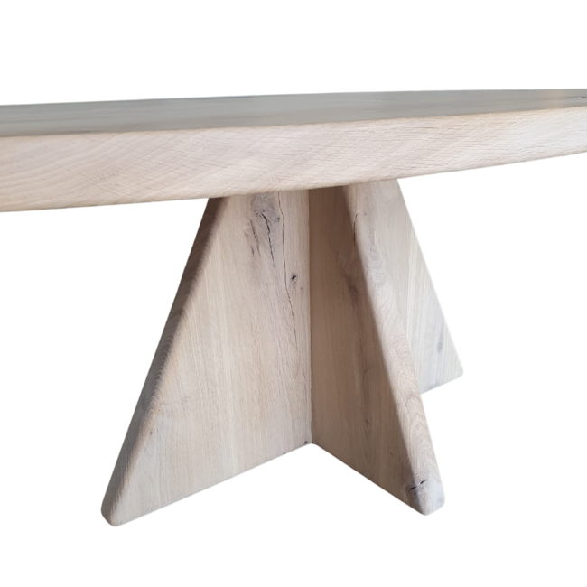 Ovale Salontafel - Houten midden frame