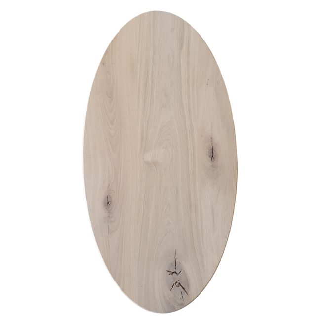 Ovale Salontafel - Houten midden frame