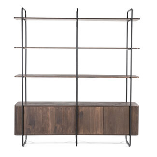 Wandkast James 4deurs bruin