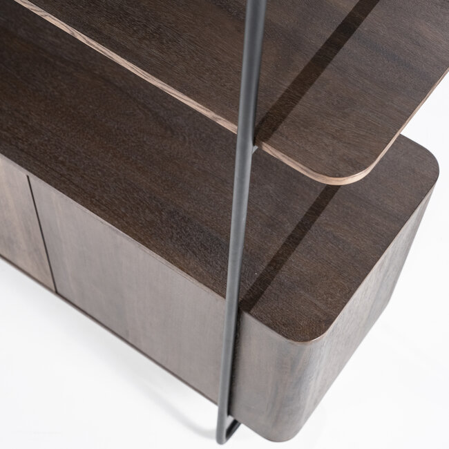 Wandkast James 4deurs bruin