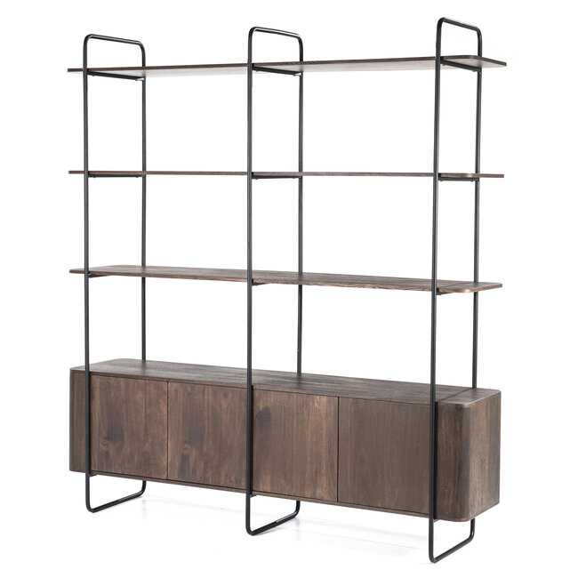 Wandkast James 4deurs bruin