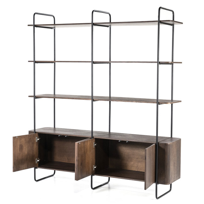 Wandkast James 4deurs bruin