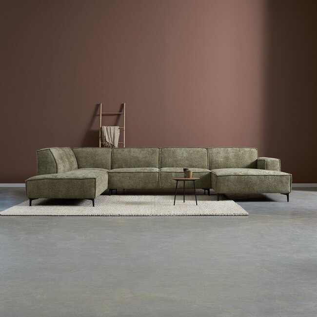 Bank River U met chaise longue - Groen