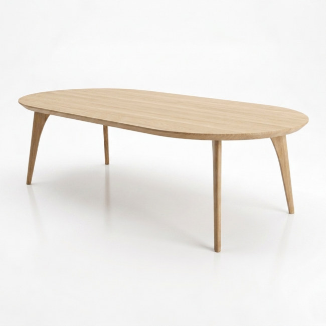 Eettafel Rond ovaal- Houten poot