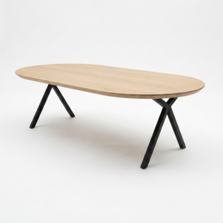 Eettafel Rond ovaal - XY recht