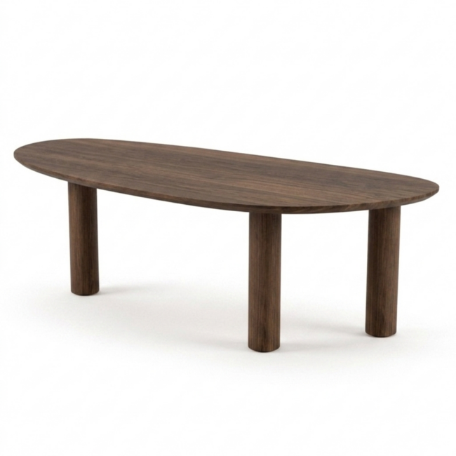 Gevlamd eiken - Leaf Ronde houten poot