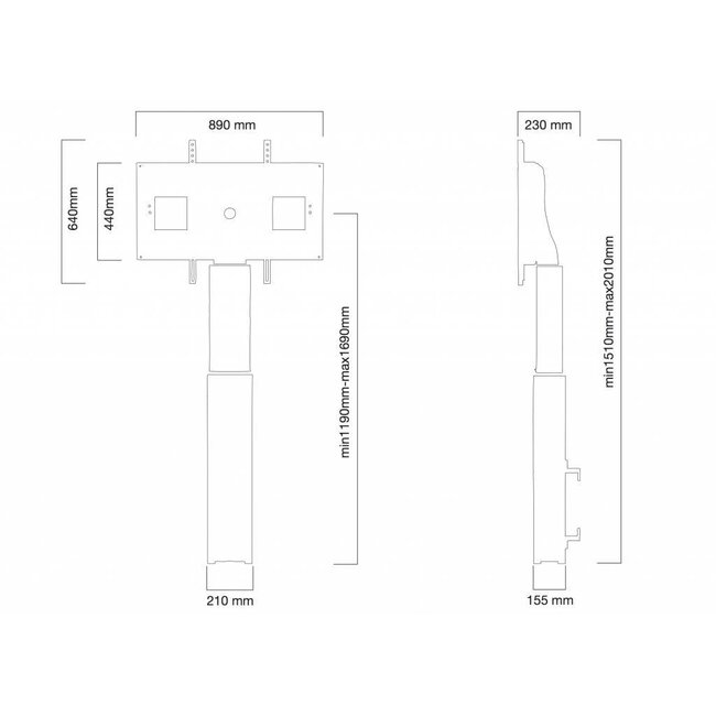 Neomounts W2500SILVER Elektrische TV Standaard