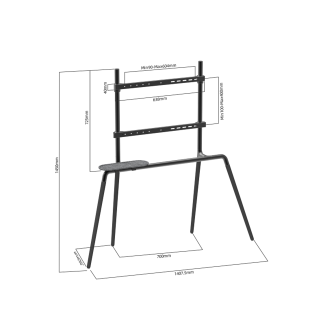 XTRARM Ayta Plus TV Standaard Zwart