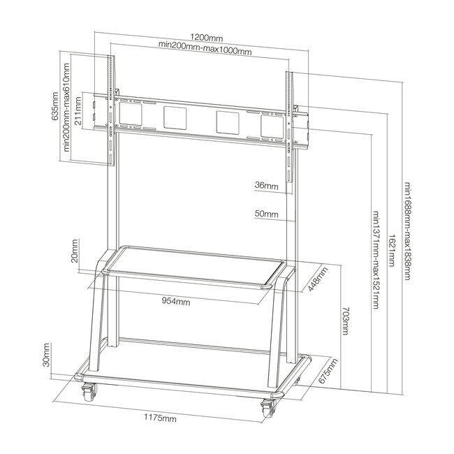 Neomounts M4000BLACK TV Vloerstandaard