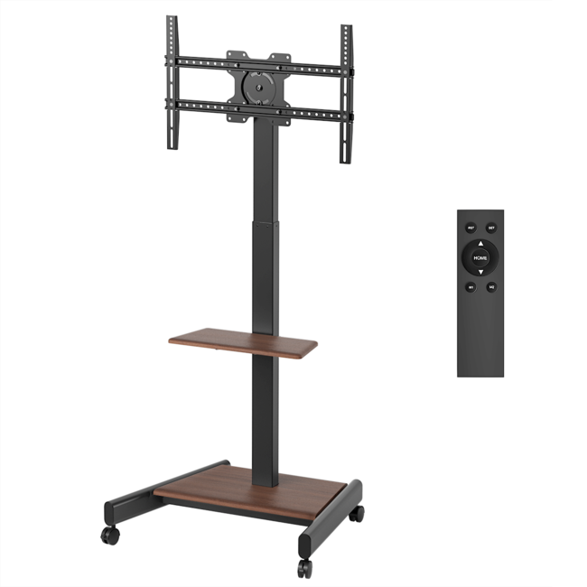 XTRARM Elevate Verrijdbare Elektrische TV Standaard Walnoot