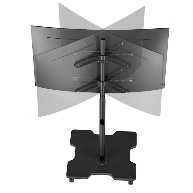 XTRARM Arius TV Standaard Zwart met X Voet