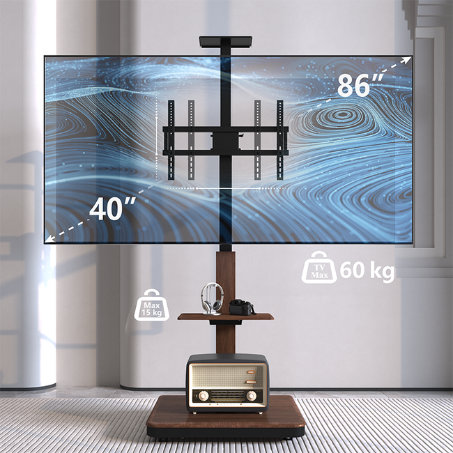 XTRARM Elite Elektrische TV Standaard Walnoot