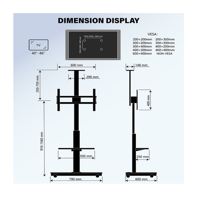 XTRARM Elite Elektrische TV Standaard Walnoot