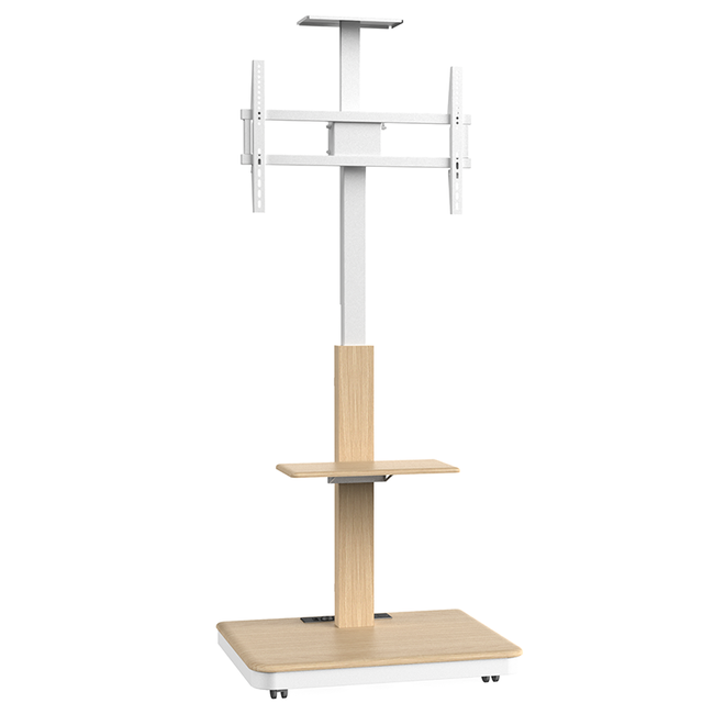 XTRARM Elite Verrijdbare TV Standaard Wit/Beuken Manueel