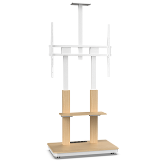 XTRARM Duolite Verrijdbare TV Standaard  Wit/Beuken