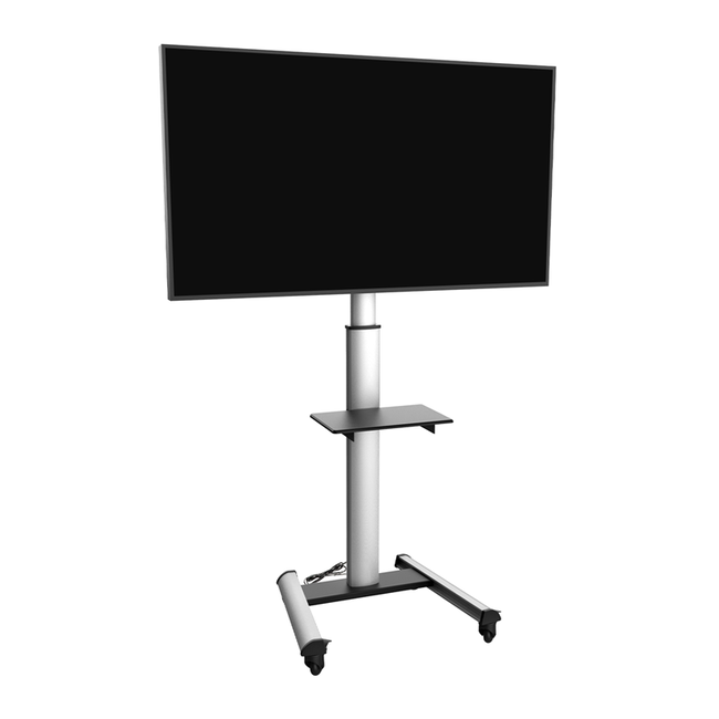 XTRARM Proton 500 Verrijdbare TV Standaard Aluminium = Met 2 stopcontacten en 2 USB poorten