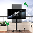 XTRARM Proton 500  Verrijdbare TV Vloerstandaard Zwart - Met 2 stopcontacten en 2 USB poorten