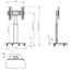 XTRARM Proton 100 Verrijdbare TV Standaard Aluminium