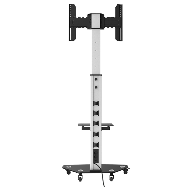 XTRARM Proton 300 Verrijdbare TV Standaard Aluminium - Met 2 stopcontacten