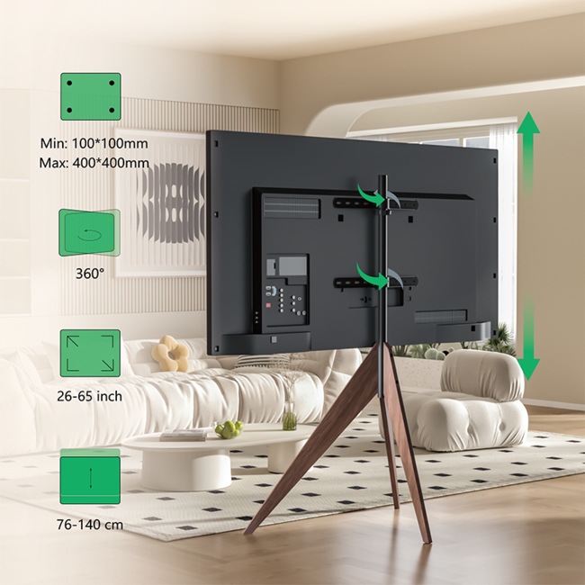 XTRARM Argo Tripod TV Standaard Walnoot