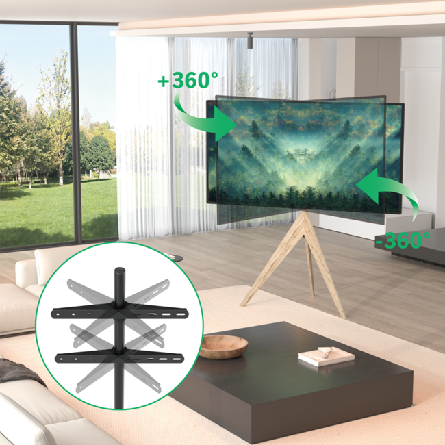 XTRARM Argo Tripod TV Standaard Vergrijsd Eiken