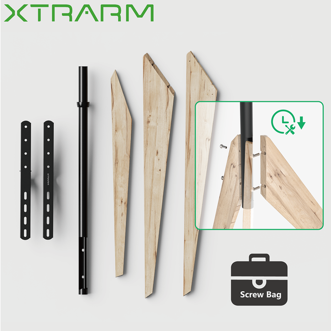 XTRARM Argo Tripod TV Standaard Vergrijsd Eiken