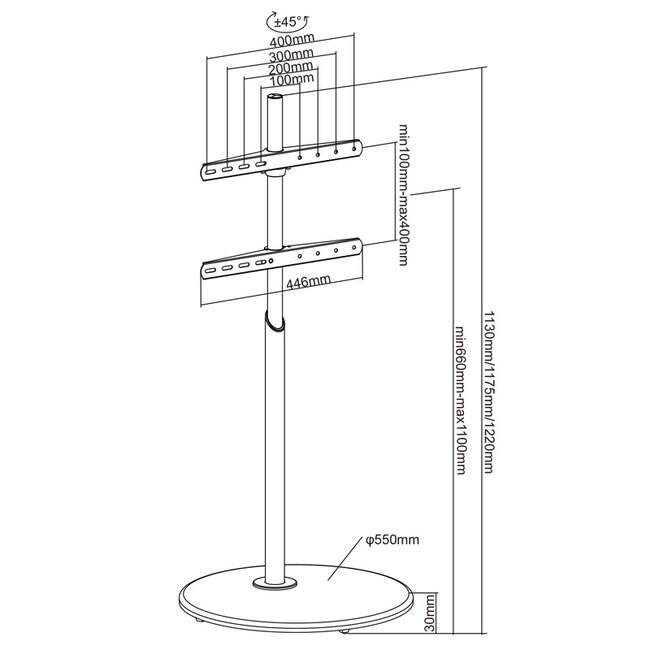 XTRARM Arius TV Standaard Wit