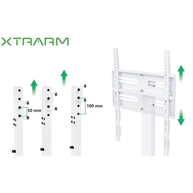 XTRARM XTR TS1025 TV Tafelstandaard - Wit/Eiken - 32-65 inch