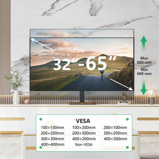 XTRARM XTR TS1030 TV Tafelstandaard - zwart/walnoot - 32-65 inch