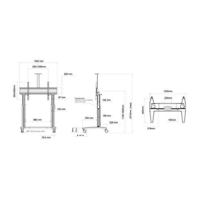 Multibrackets M Motorized Public Floorstand Dual Pillar 180 HD