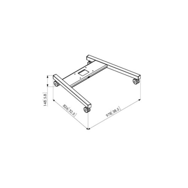 Vogel's SET T 1864 Black - 187 cm Verrijdbare TV Standaard