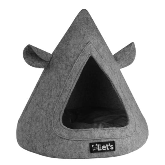 Let's kattenverblijf Tipi grijs 50x45 cm
