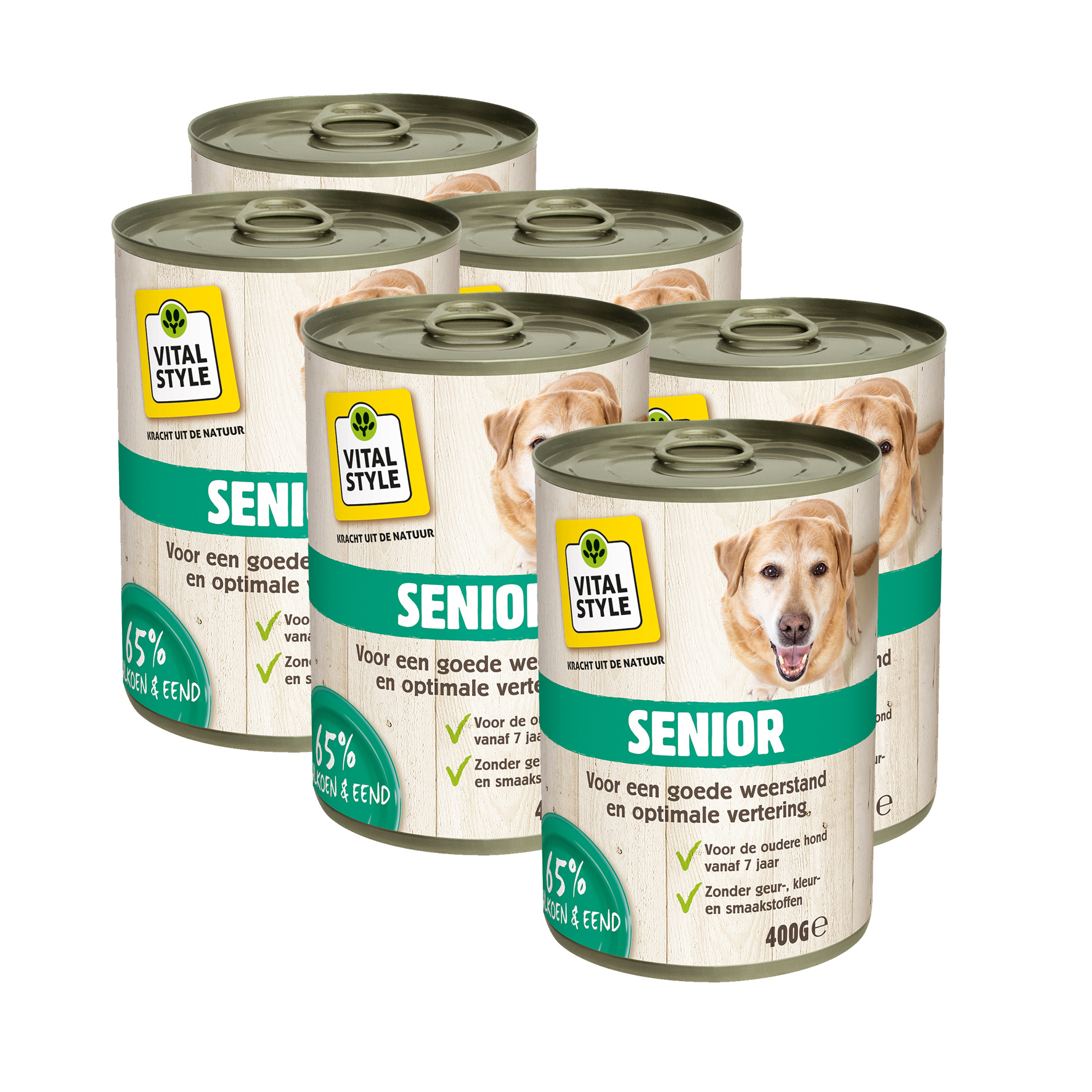 Senior hondenvoeding 6x400 gram ✓ | Ecodiervoeding.nl