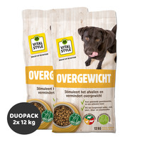 Overgewicht hondenbrokken 2x12 kg (duopack)