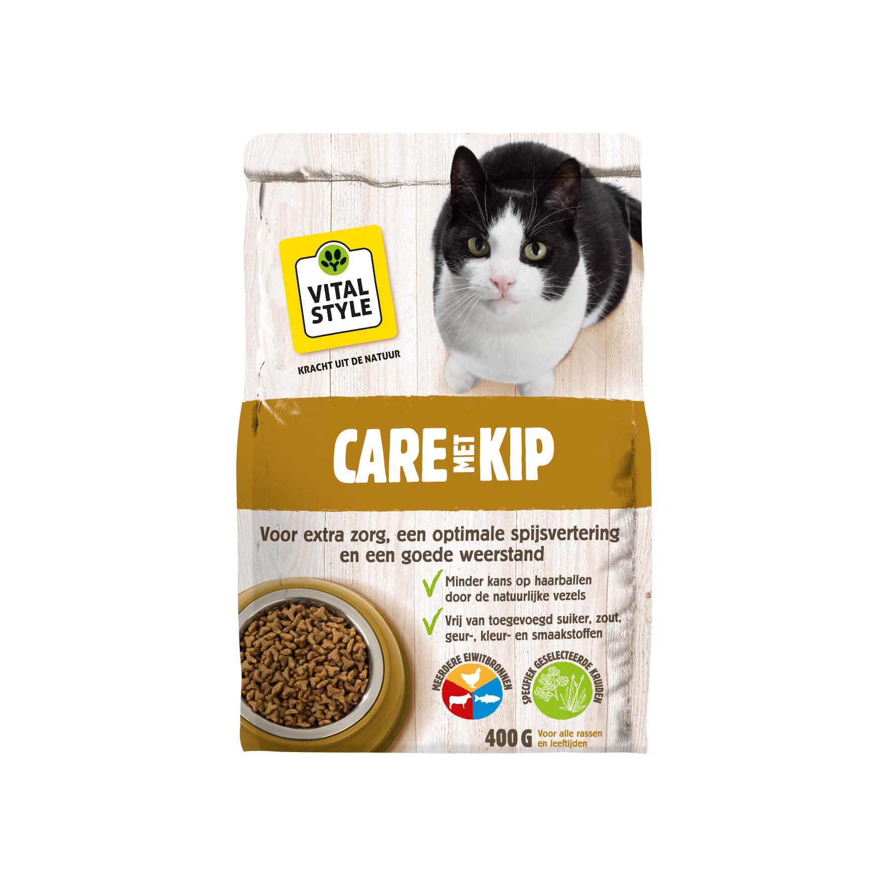 boiler Caroline ei VITALstyle Care met kip kattenbrokken 400 gr ✓ Aanbieding |  Ecodiervoeding.nl