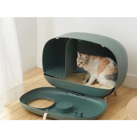 PETLUX design kattenbak met lade (groen)