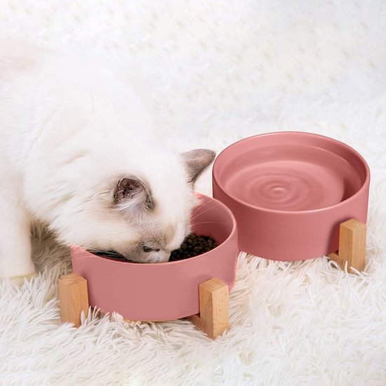 PETLUX design keramische voerbak roze