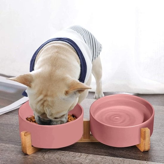 PETLUX design keramische voerbak roze