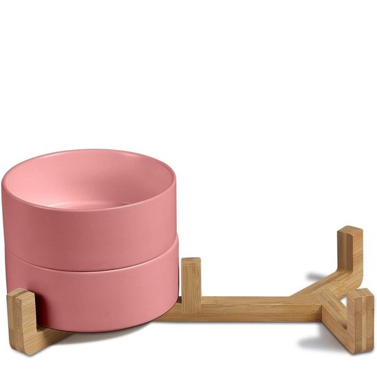 PETLUX design keramische voerbak roze